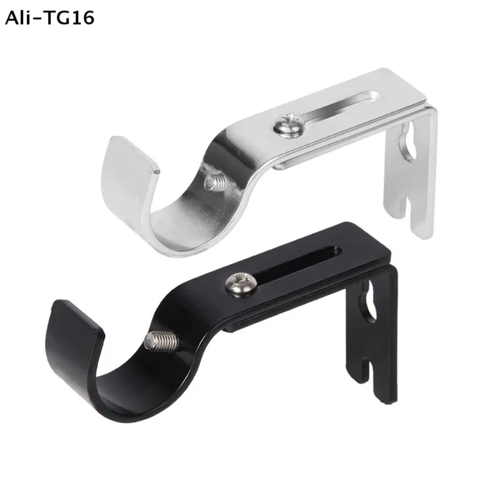 2pcs/set Wall-mounted Curtain Rod Support Extendable Metal Roman Pole Bracket Universal Adjustable Hanging Hook For Bedroom