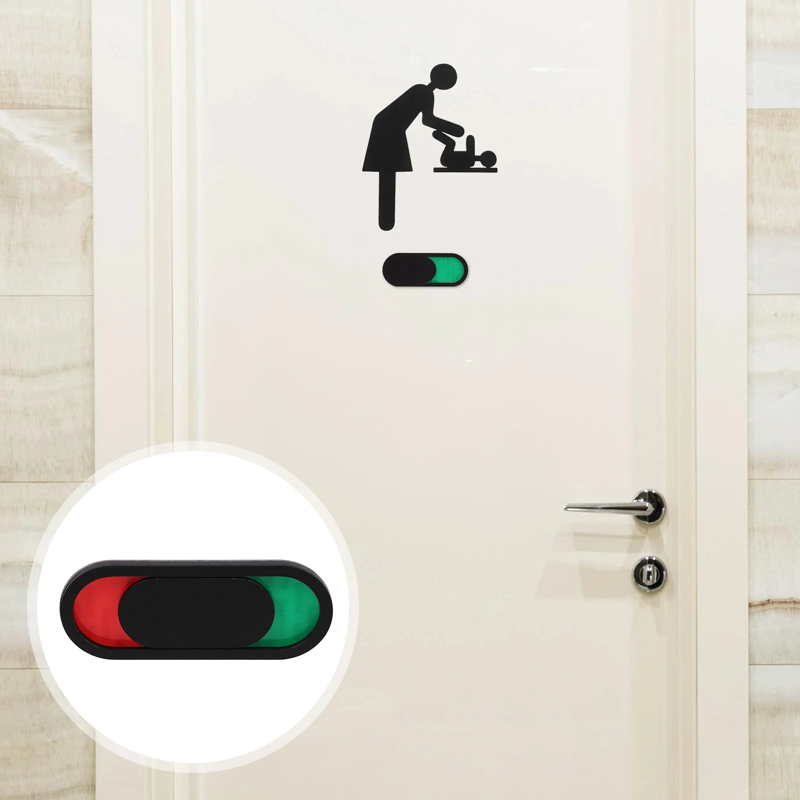 5 Pcs Toilet Sign Privacy Vacant Occupied Sliding Door Signs Matte Black The Conference Room Plastic Busy Office Status