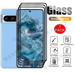 3 Pcs Tempered Glass For Google Pixel 9 8 7 6 Pro XL 7A 5A 3 XL Curved Full Cover Screen Protector