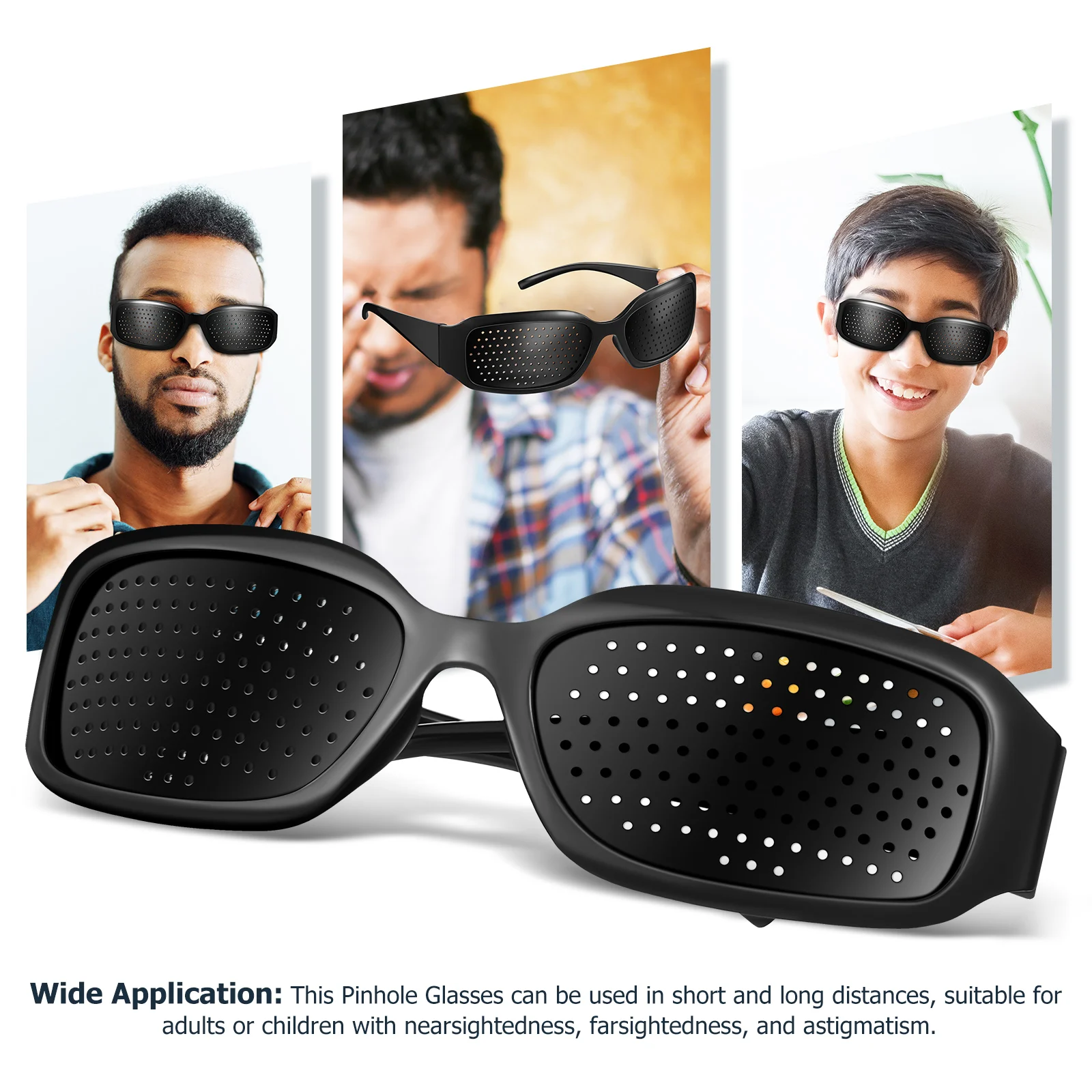

2 Pcs Pinhole Glasses Durable PC Lightweight Myopia Correction Ergonomic Design For Adults Children Nearsighted