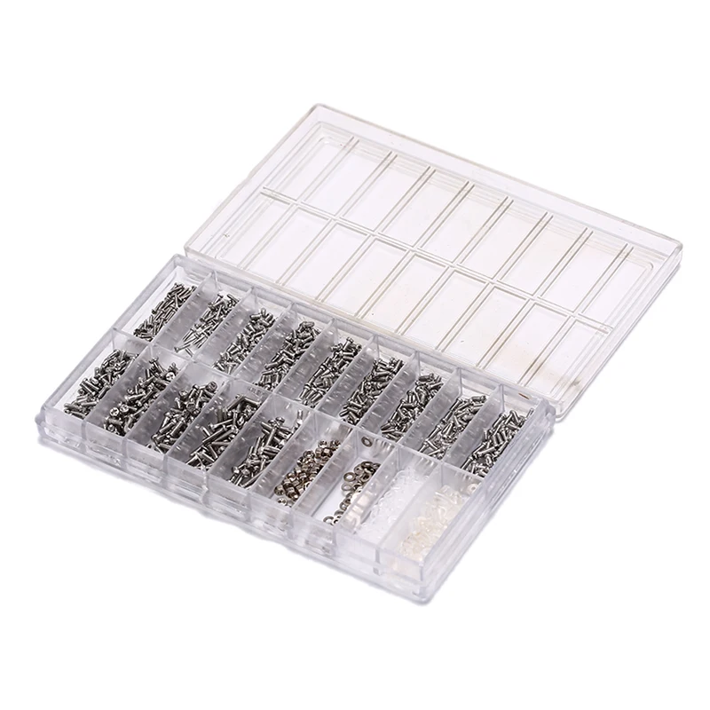 1 Box Stainless Steel 1000PCS Glasses Sunglasses Spectacles Watch Tiny Screws Nut Assortment Repair Tool Kit