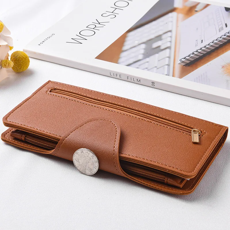 

Новые женские кошельки из искусственной кожи, длинные кошельки с застежкой, вместительные сумки для денег, карман для телефона, многофункциональный клатч, держатель для монет и карт