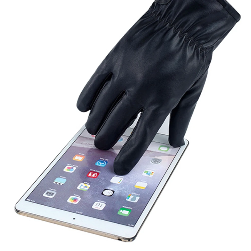 Sarung Tangan Pemanas Elektrik Layar Sentuh Sarung Tangan Hangat USB Kulit PU Tahan Air Tahan Angin Pria Wanita untuk Sepeda Motor untuk Bersepeda Ski