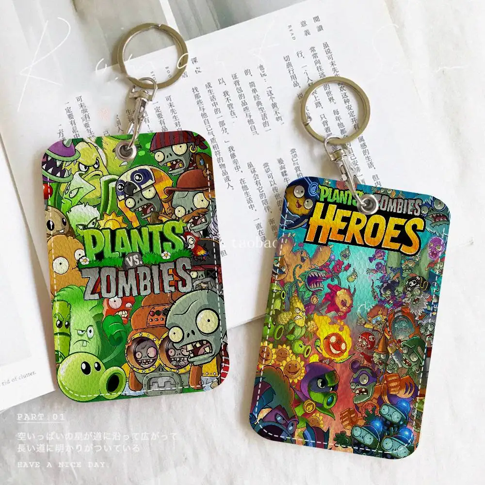 

Игровой чехол для ключей и карт Plants vs Zombies из мягкой искусственной кожи, прямоугольный, с защитой для лифта, молодежный стиль, аксессуар