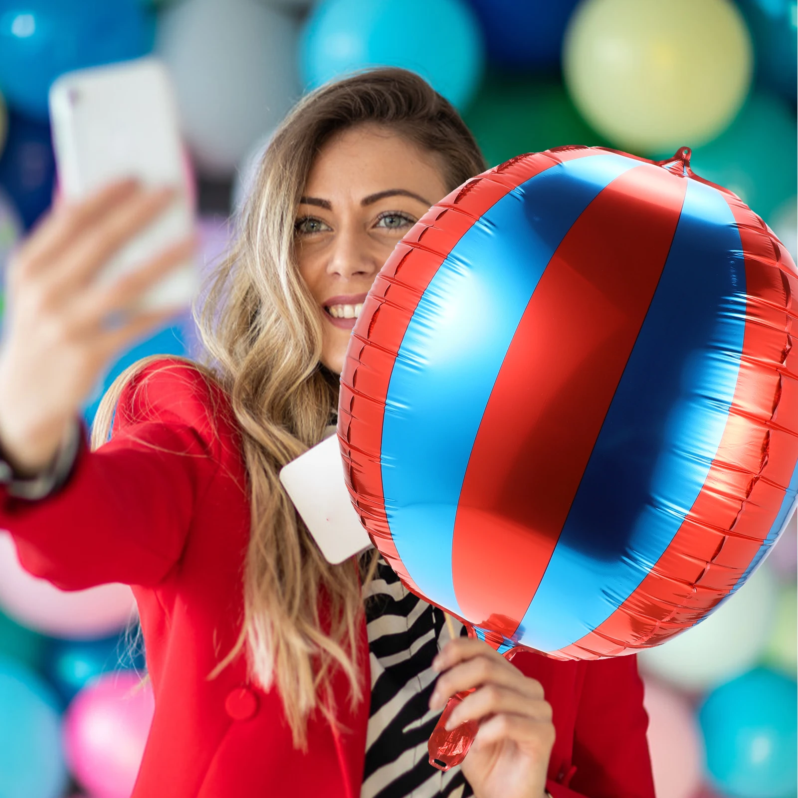 

10Pcs Red Blue Balloons Carnival Theme Party Decorations Airplane Birthday Supplies Foil Balloons for Festive Events