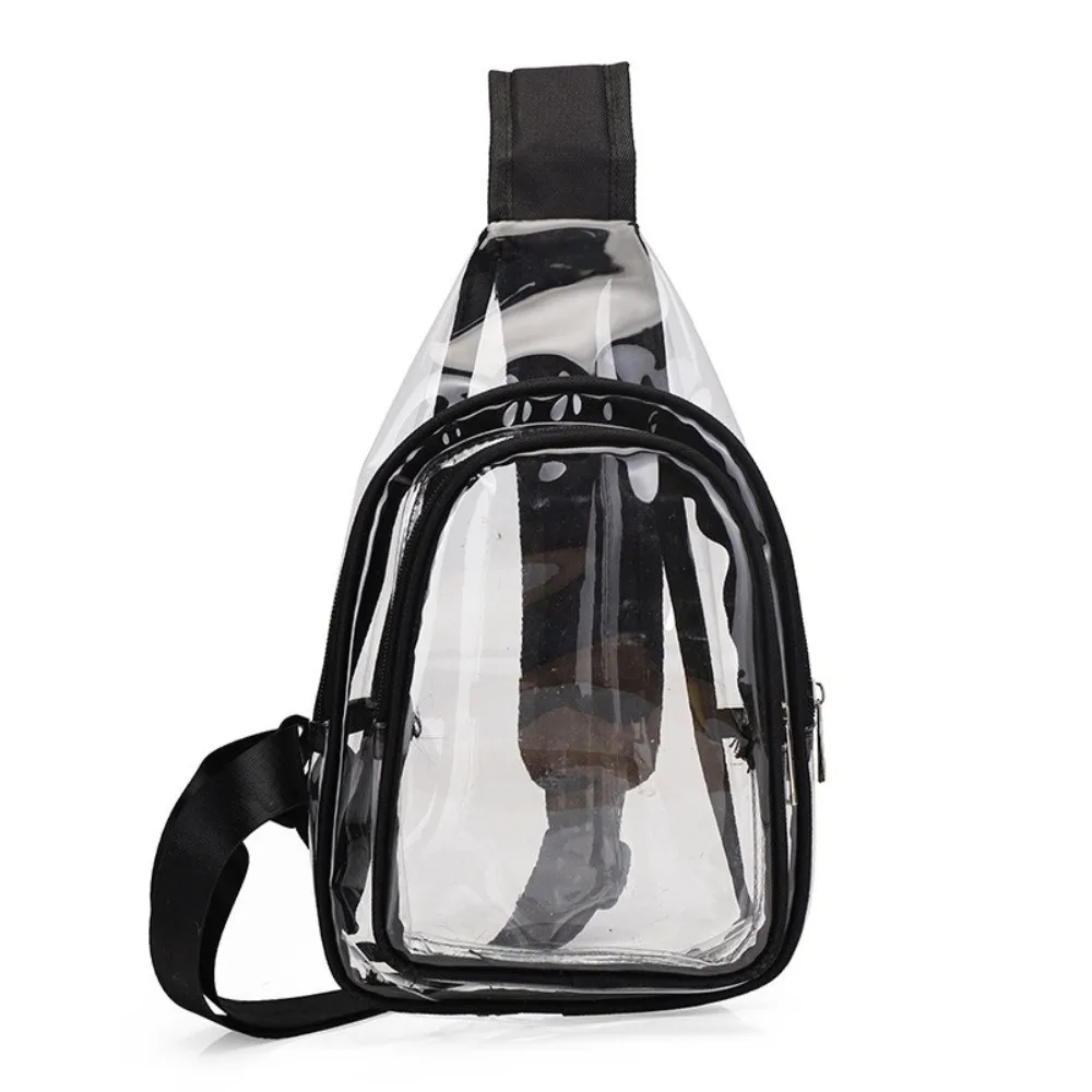Waterproof Water-Sprinkling Festival Bag Trendy See Through Transparent Bag Crossbody Desig Large Size PVC Chest Bag Running