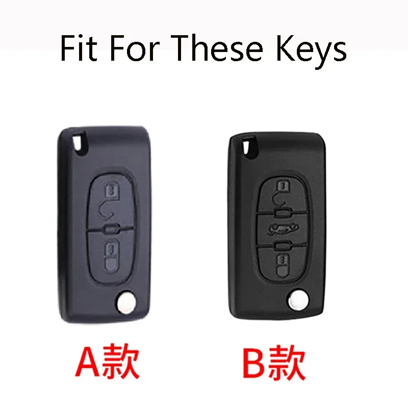 Zinc Alloy Car Flip Key Case Cover Shell Fob For Peugeot 107 207 307 308 407 607 3008 5008 For Citroen Xsara Picasso C5 C6 C8