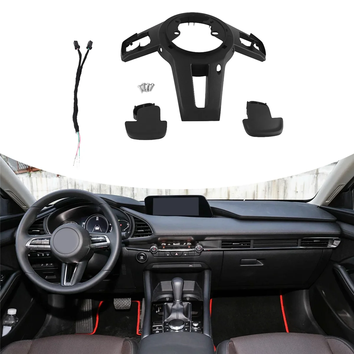 

Car Steering Wheel Paddle Shift Multifunctional with Cable Wiring for Mazda 3 Axela 2020