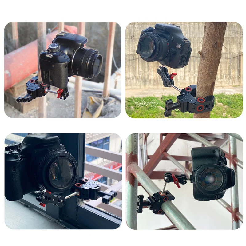 Super Crab Clamp Magie Arm Clip 1/4 3/8 ARRI Loch für Stativ Einbeinstativ Flash Halterung Monitor Arm Kamera Käfig Rig zange 15-40mm – Detail 1