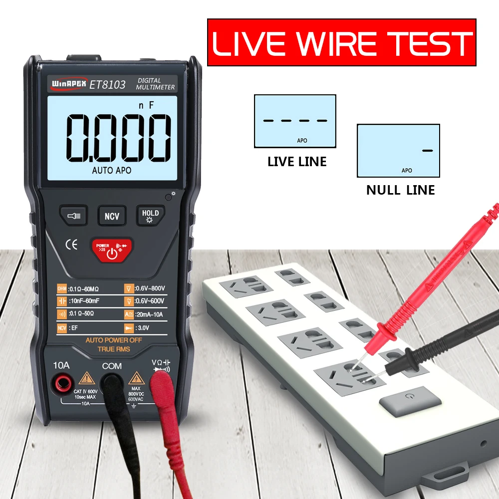 ET8103 High Accuracy Digital Multimeter Handheld Automatic Measurement Digital Multimeter without Battery