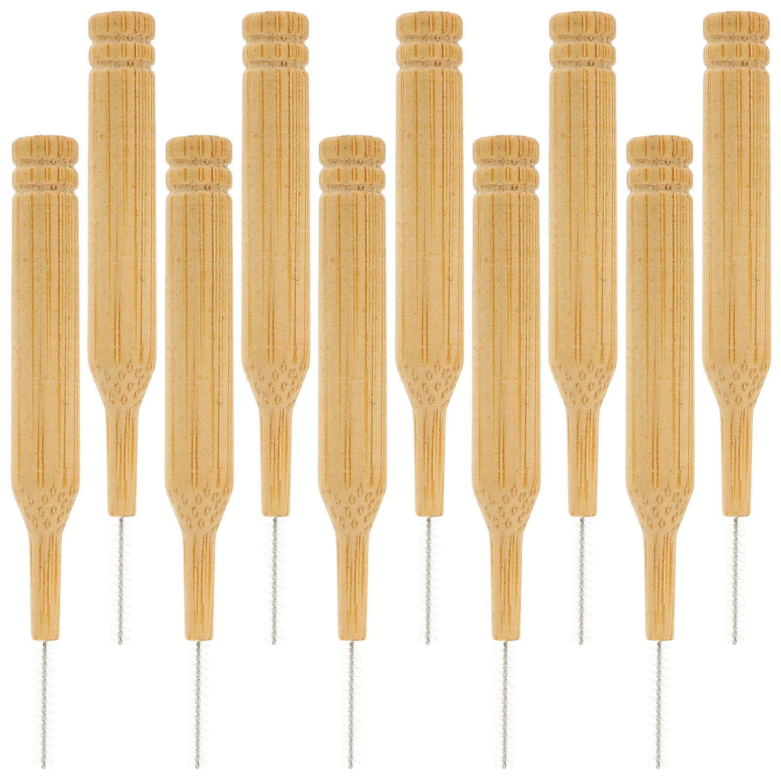 

10 pcs Bamboo Toothbrush Teeth Cleaning Set Interdental Brushes Floss Head Gum Dental Travel Work Lightweight Portable Durable