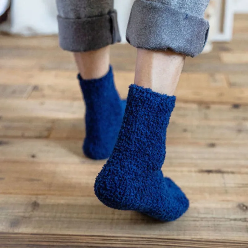 1/3Pairs Winter Warm Coral Fleece Socks Men Solid Loose Sleeping Socks Velvet Home Fluffy Stocking Thicken Thermal Sox Calcetine