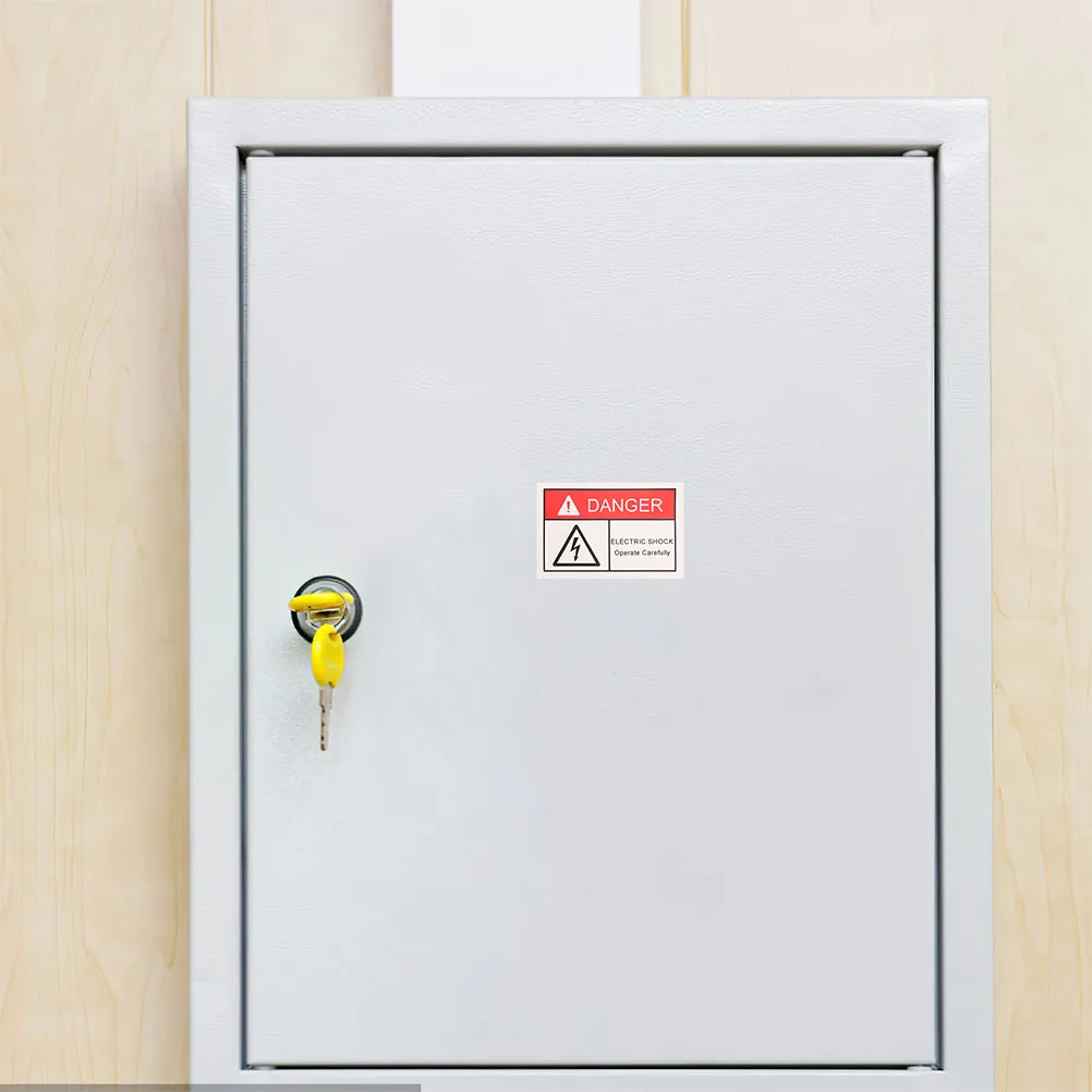 5 個の感電危険標識油紙粘着ラベル電気パネル高電圧警告産業安全使用