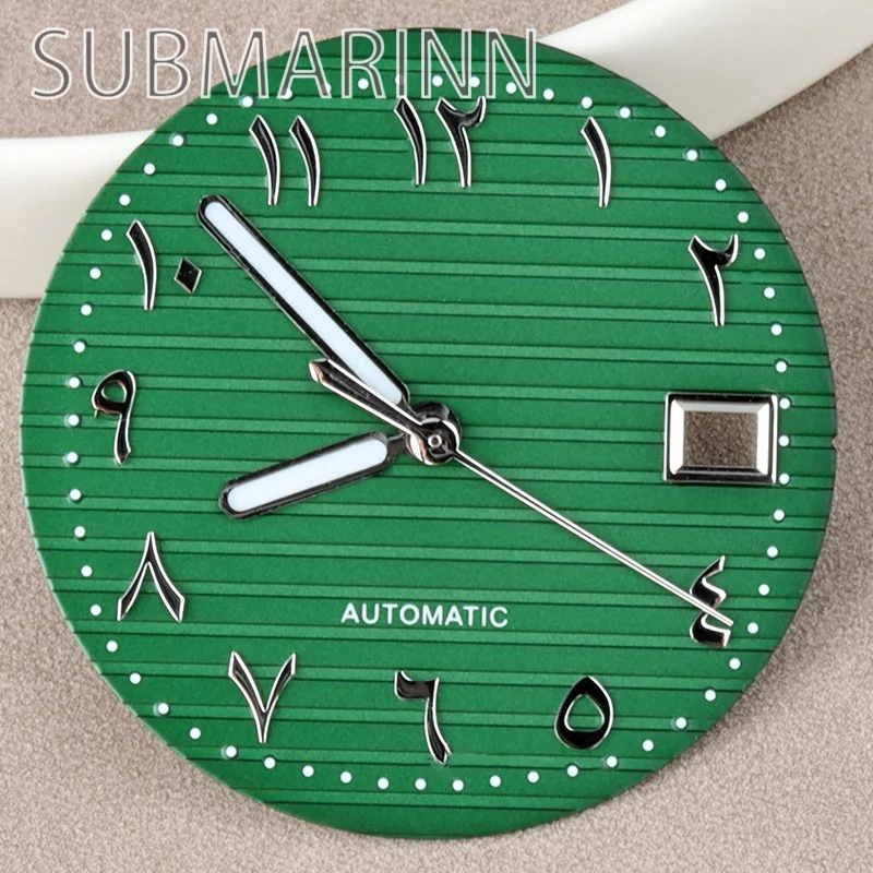 29.8mm Multi-Color Dial Nh35 Arabic Numerals Watch Dial Hands Green Luminous for Nautilus Nh35 Nh36 Movement Men's Watch
