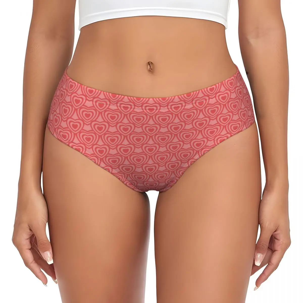 

Custom Y2K Style Heart Pattern Brief Panties Women's Comfort Underwear