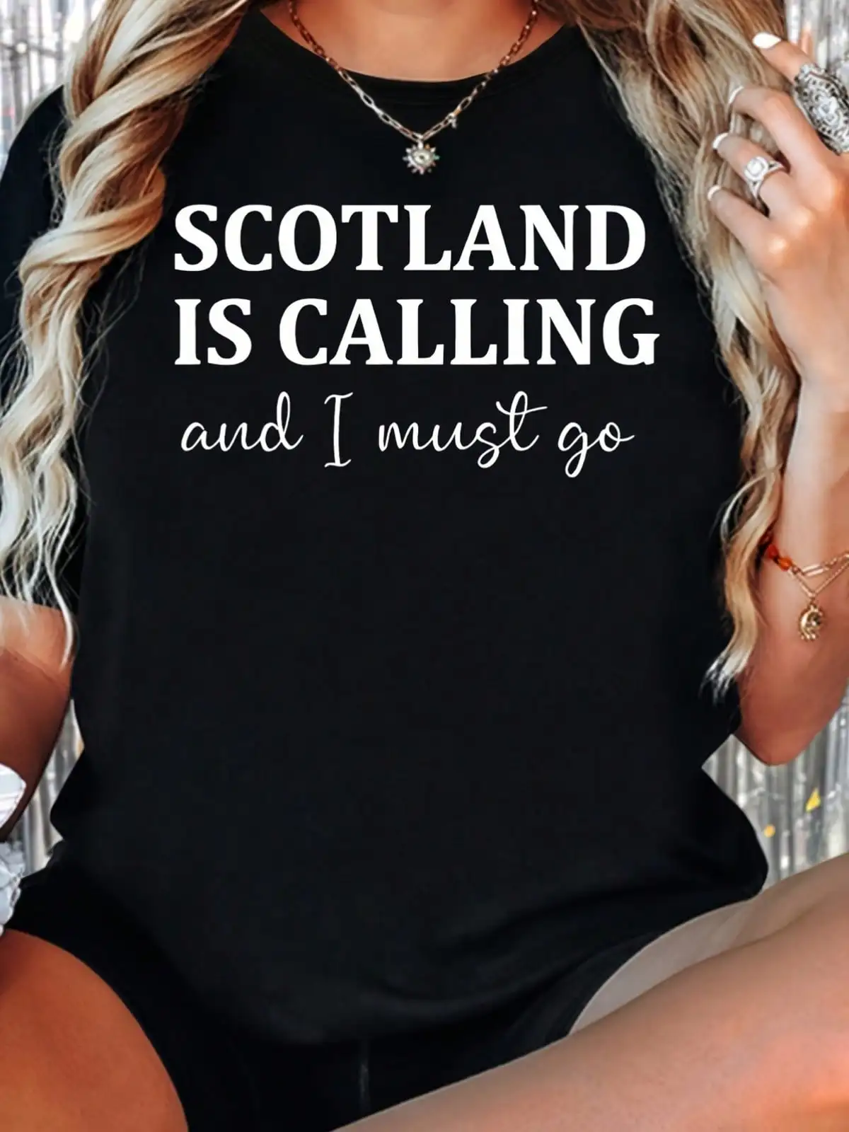Souvenir Printed T-Shirt For Vacationing In Scotland, UK,Suitable For All Seasons, Everyday Wear For Wome