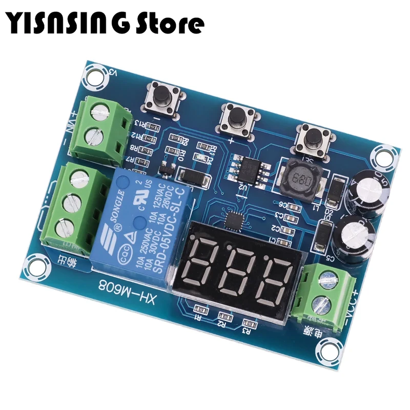 XH-M608 Battery Charge Discharge Module DC6-40V Integrated Voltmeter Undervoltage Overvoltage Protection Timing Discharge Board