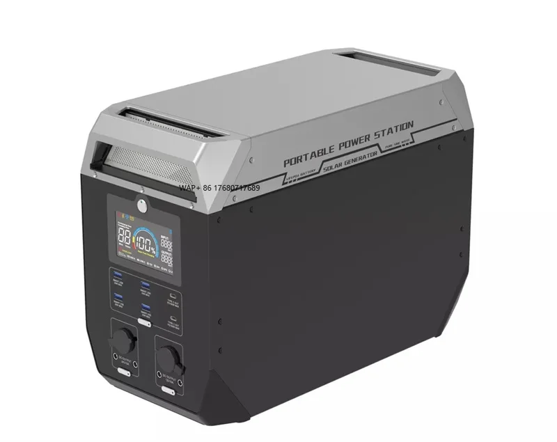 solar generator with remote control air compressor rechargeable emergency energy storage power solar panel