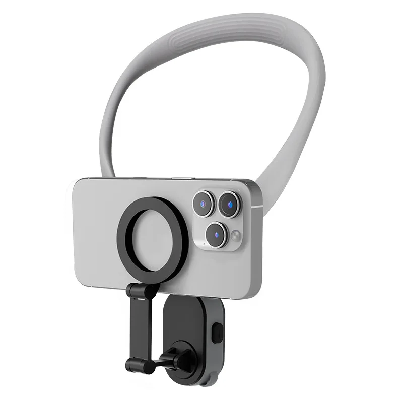 ネックマウント磁気電話クリップ-360-°-iphone16、15、samsung、huawei、xiaomi、アクションカメラ対応-回転式スマホホルダー-胸元固定撮影用