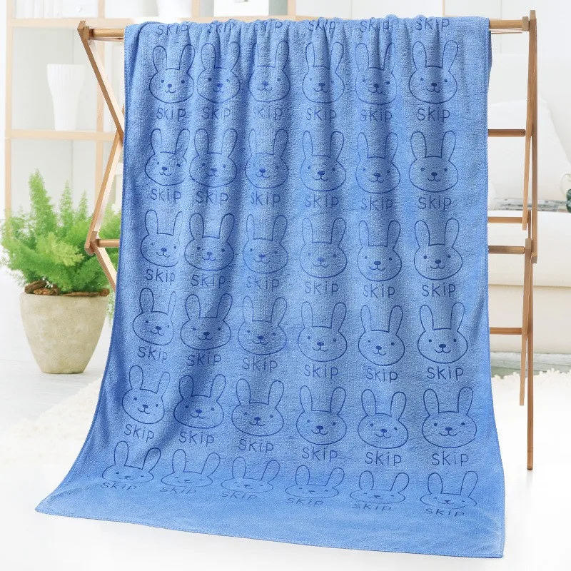 Toalla de baño de playa de gimnasio 100% algodón transpirable con estampado de hueso de dibujos animados absorbente suave de fibra ultrafina
