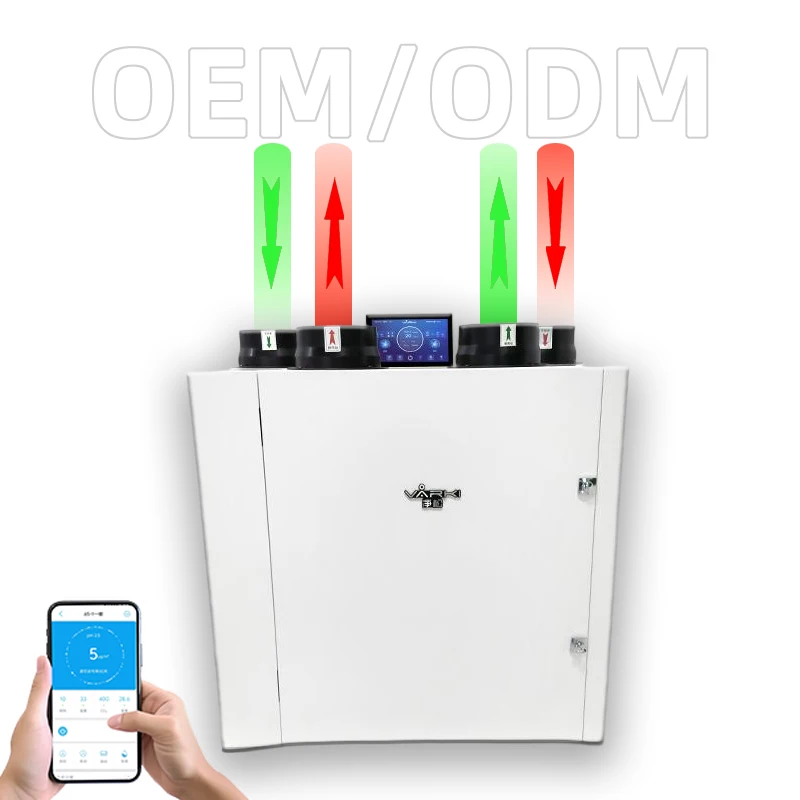 800m³/h ERV HRV Ventilation System Smart Air Recuperator Villa Air Circulation System with 8-speed Regulation Controller & HEPA