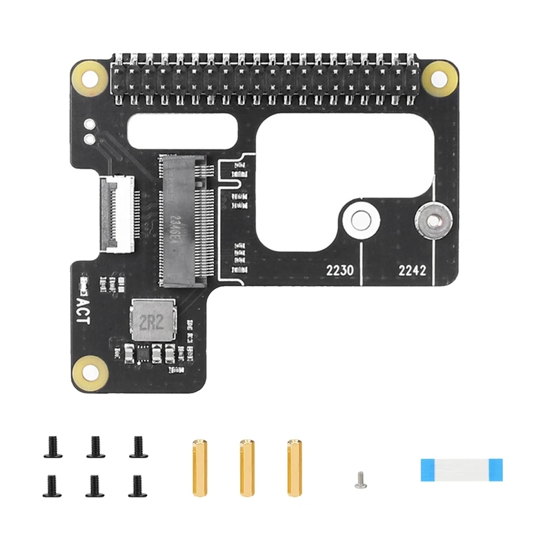 X1000 SSD Expansion Board For Raspberry Pi 5 PCIE To M.2 Nvme 2242-2230 Pcie Peripheral Board Parts Accessories 1 PCS