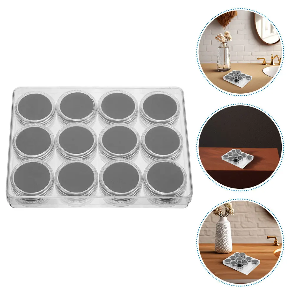 

2Sets Clear Acrylic Round Loose Gemstone Storage Box Lid Jewelry Display Small Stone Collection Organizer Case