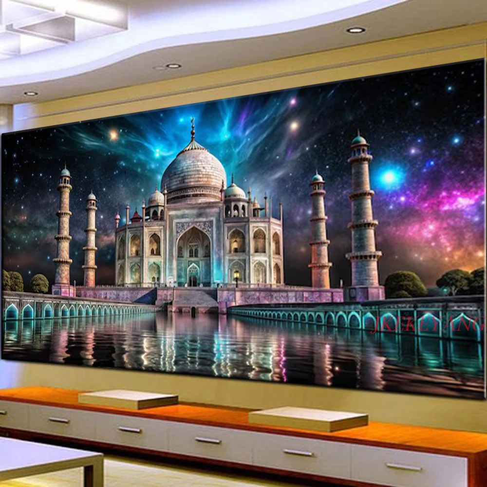 

DIY Diamond Painting Cross Stitch Kit Beautiful Taj Mahal Full Square/Round Diamond Mosaic New Collection 2024 Home Decor Gift