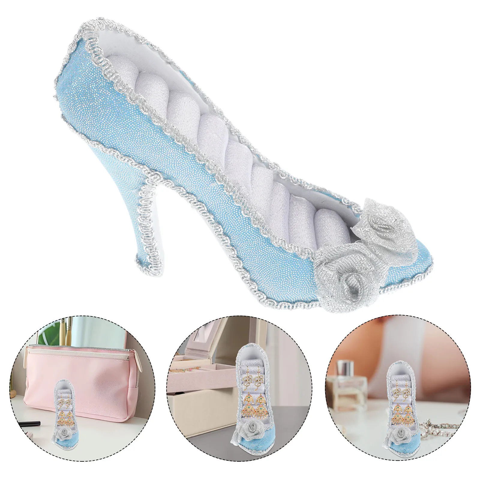 

Elegant Jewelry Organizer Stand Resin High Heel Shoes Ring Holder Display Earring Necklace Storage Display Necklace Tree