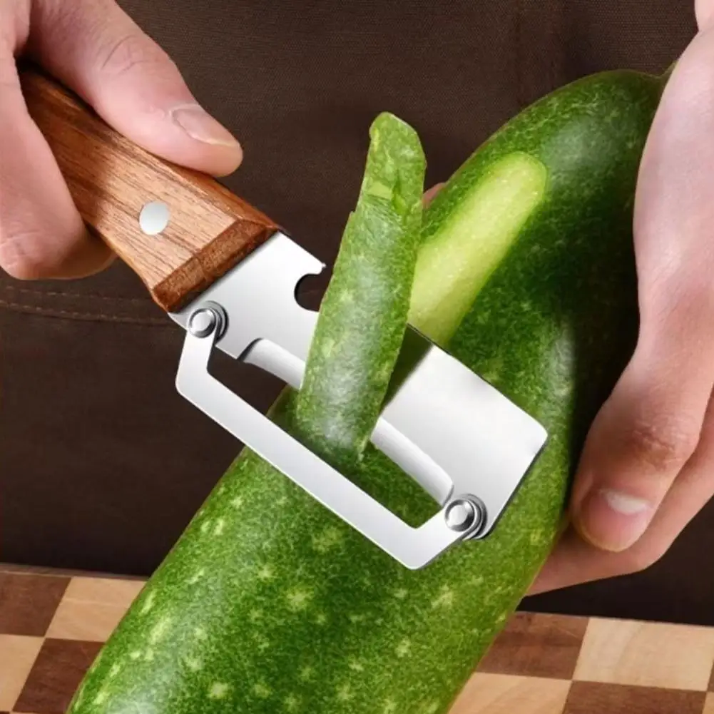 1/2/3PCS Stainless Steel Fruits Peeler Wooden Handle Paring Knife Planer Household Thick Fruits Vegetables Scraping Tools