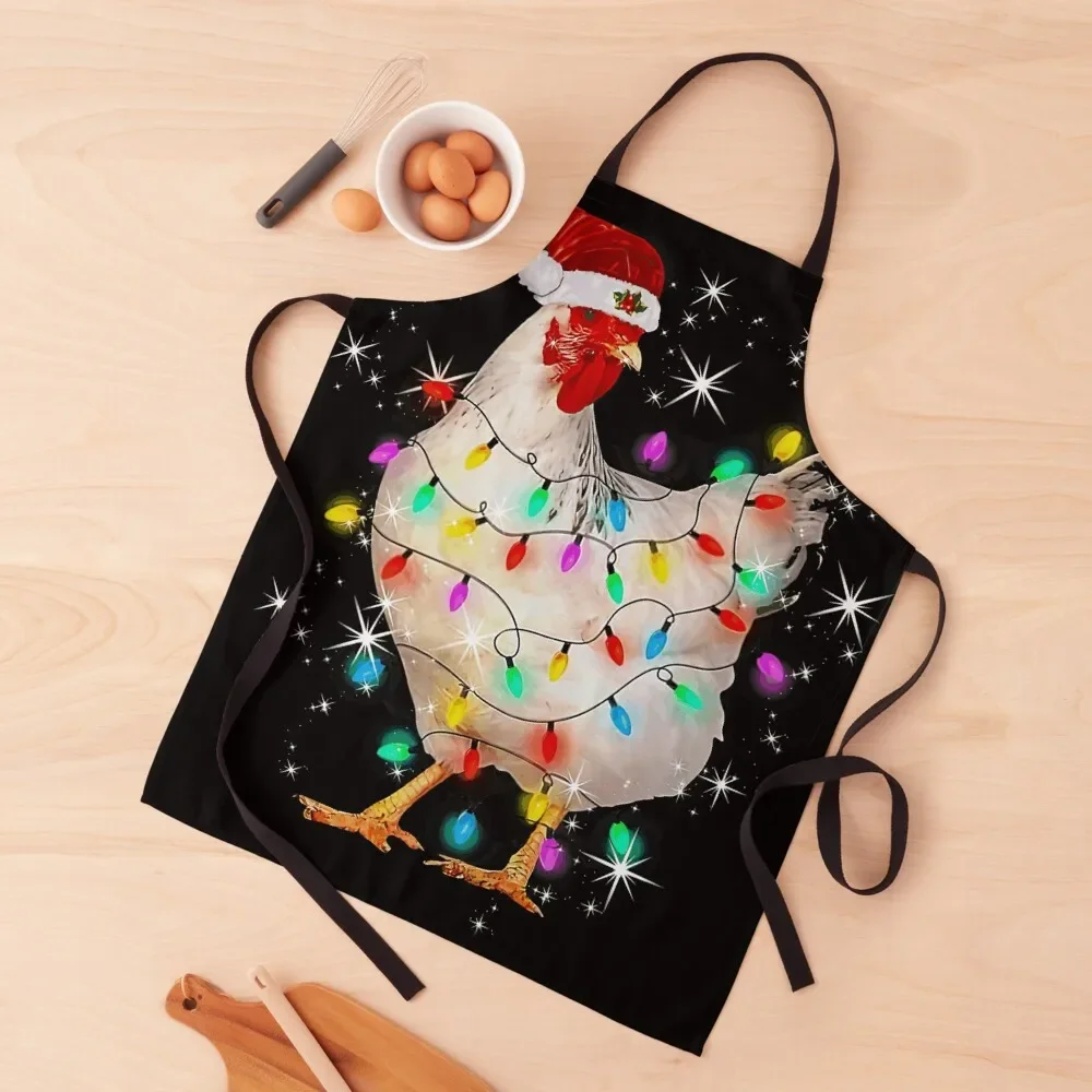 Chicken christmas Tree Lights String Apron Kitchens Men For Women Kitchen with personal logo Apron