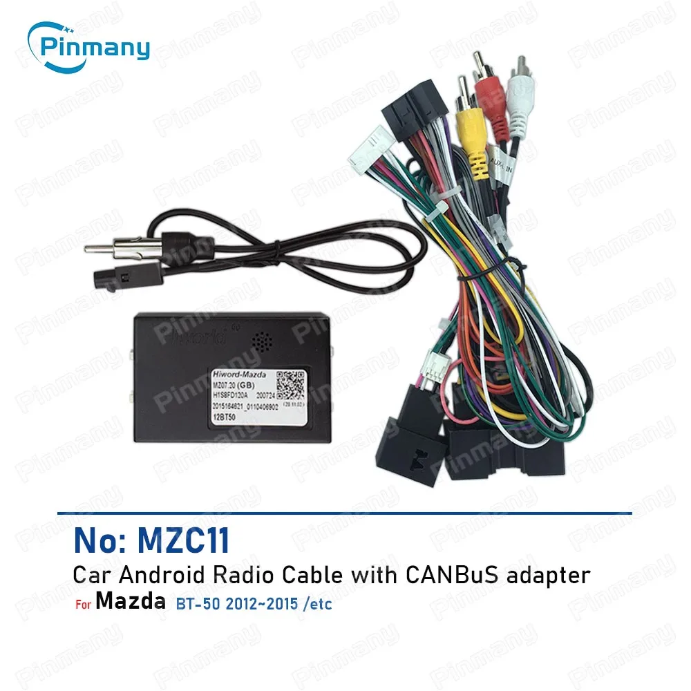 Install Aftermarket Car Radio Cable MZC11 Power Wiring Harness Plug socket connector CAN Bus Adapter for Mazda BT-50 bt50