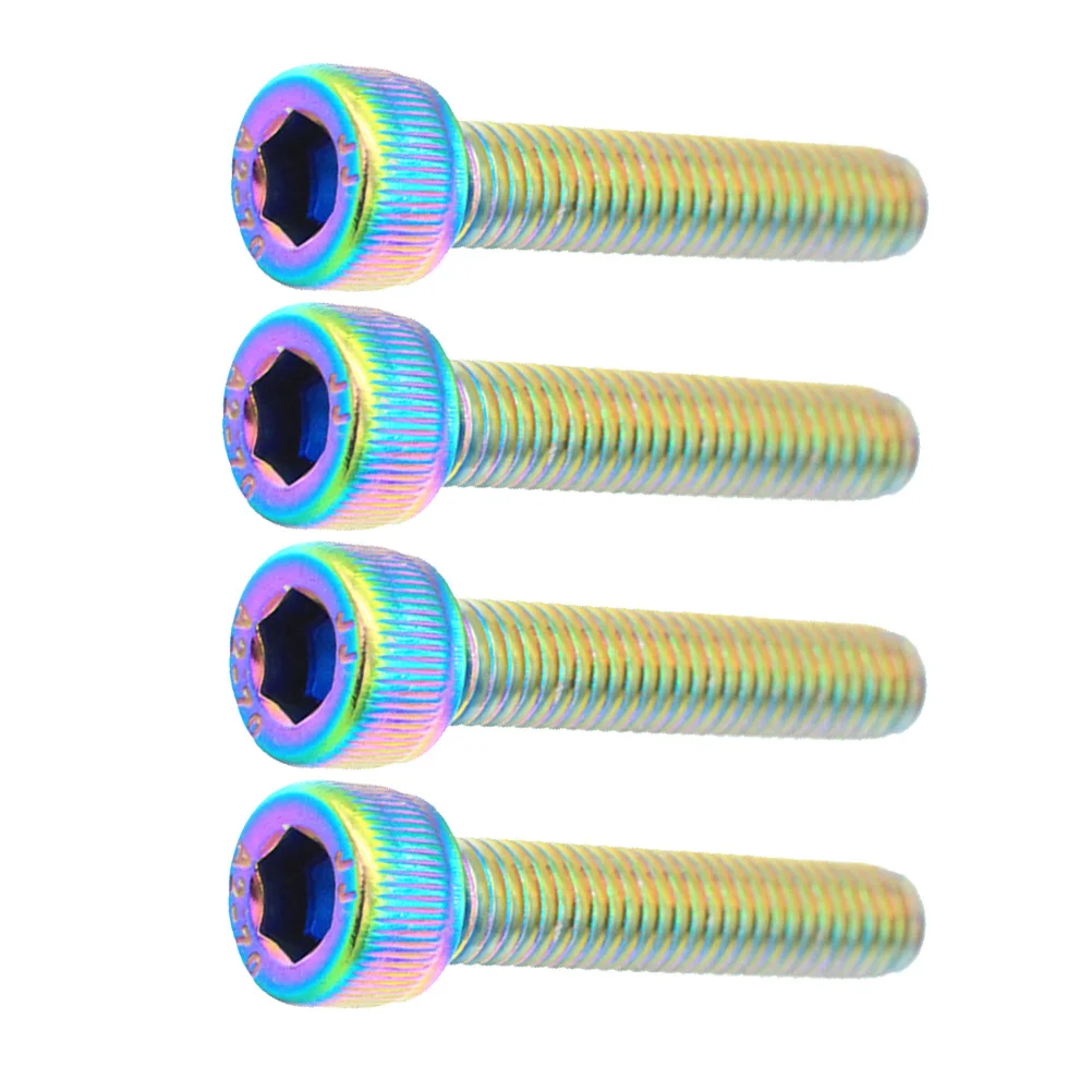 

4pcs Bicycle Handlebar Screw Stainless Steel Dazzling Color For Mountain Road Bike Fork Cap Headset Screw Lightweight Bike
