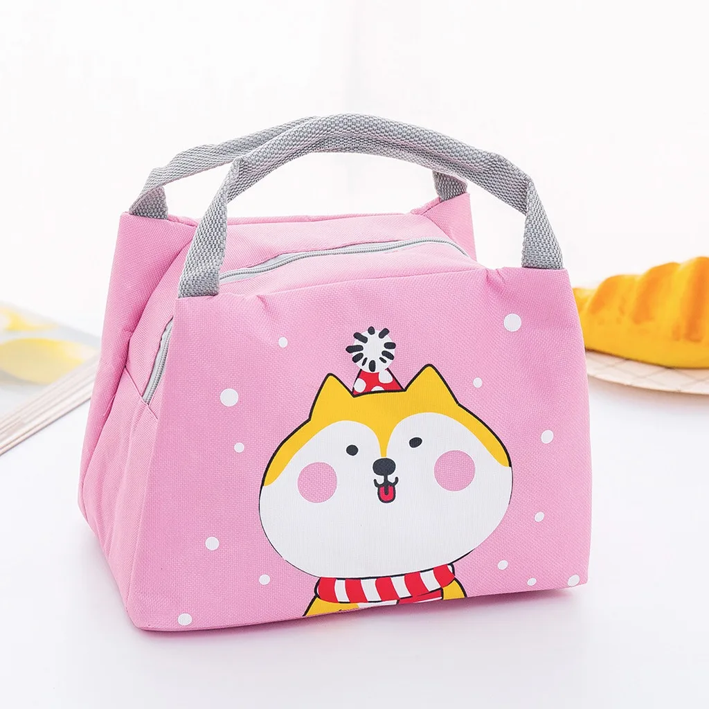 Cartoon Animal Thermal Lunch Box Bag Portable Insulated Cooler Bag Outdoor Picnic Tote Large Capacity Food Storage Handbag