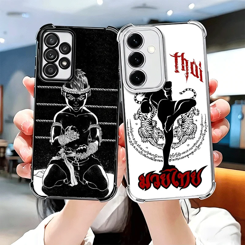 Muay Thai Fight Boxing Soft Phone Case For Samsung A17 A27 A07 A37 A57 A16 A56 A15 A55 A14 A54 A13 A53 A26 A36 A25 A35 A24 A34 A