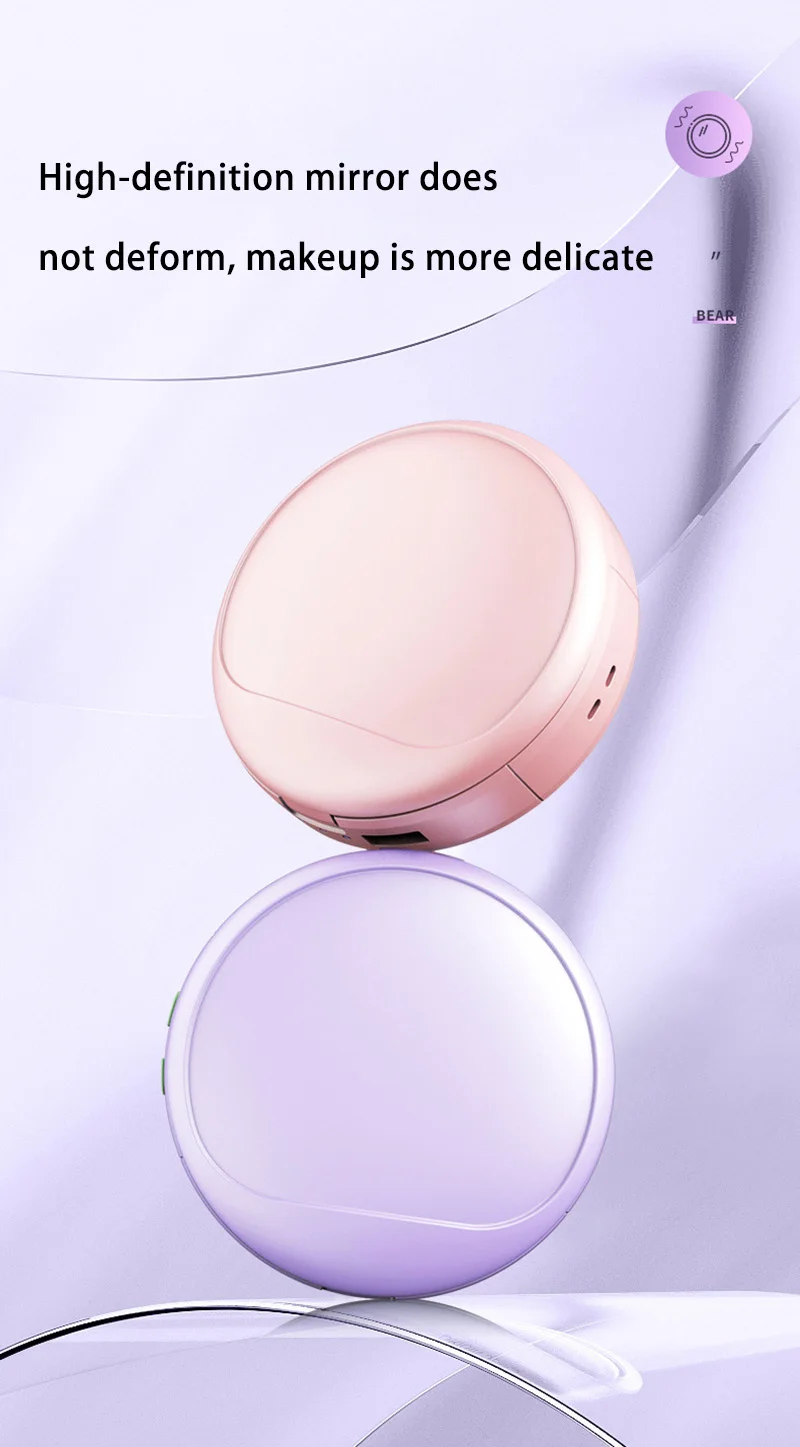 مرآة مكياج محمولة متعددة الوظائف 4 في 1، مرآة مكياج قابلة لإعادة الشحن، طاقة متنقلة 2400 مللي أمبير في الساعة، أيدي ساخنة ودافئة، هدية