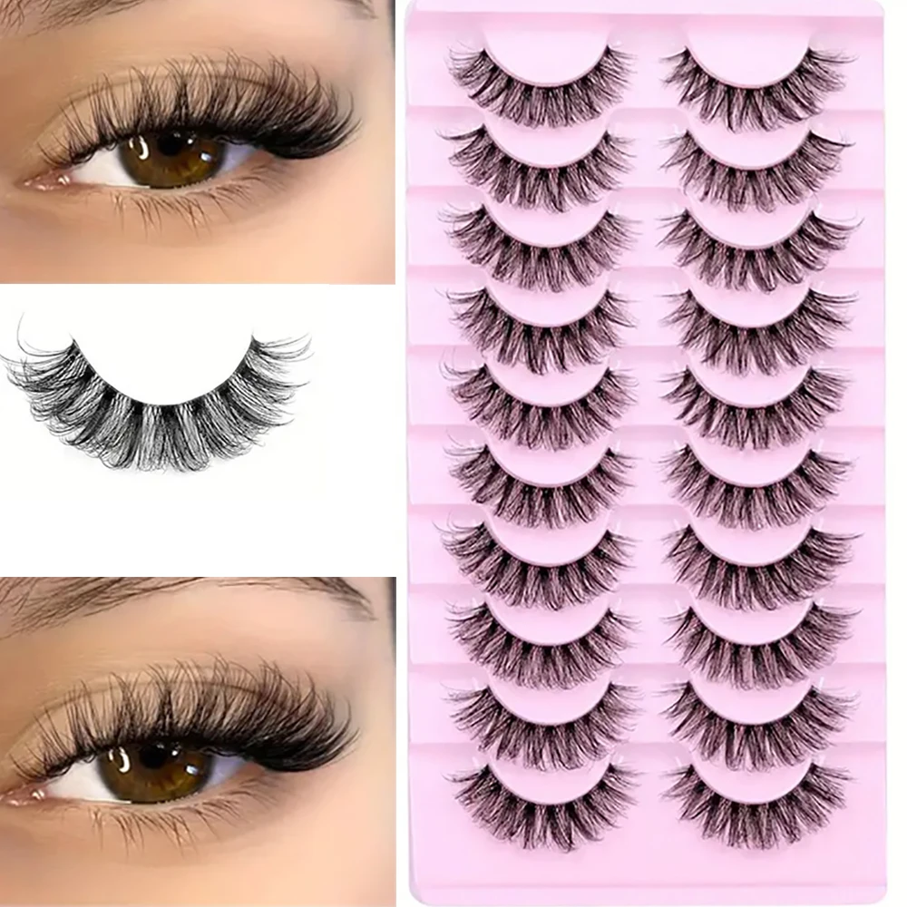 Faux-cils 6D super moelleux, 10 paires, effet œil de chat, extension de cils, maquillage