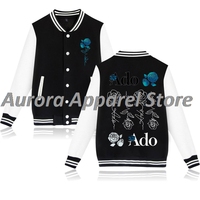 Ado Blue Rose Baseball Jacket Hibana World Tour Merch Cosplay Women Men Fashion Long Sleeve Sweatshirts