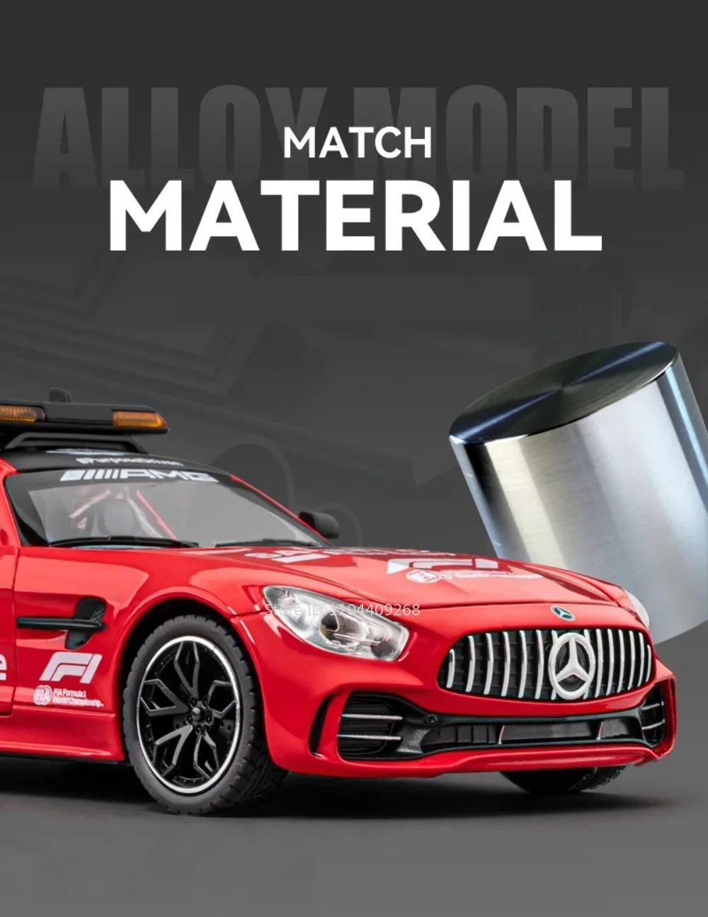1:24 GTR Safety 300SL Sportwagen-Modell Spielzeug aus Legierung mit Sound und Licht Stoßdämpfung Miniatur-Fahrzeugmodelle Sammlerstück Geschenk – Detail 5