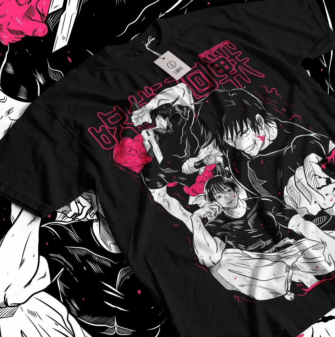 

Jujutsu Kaisen Fushiguro Toji T-shirt Gojo Anime Horror Gift Shirt Tee All Size