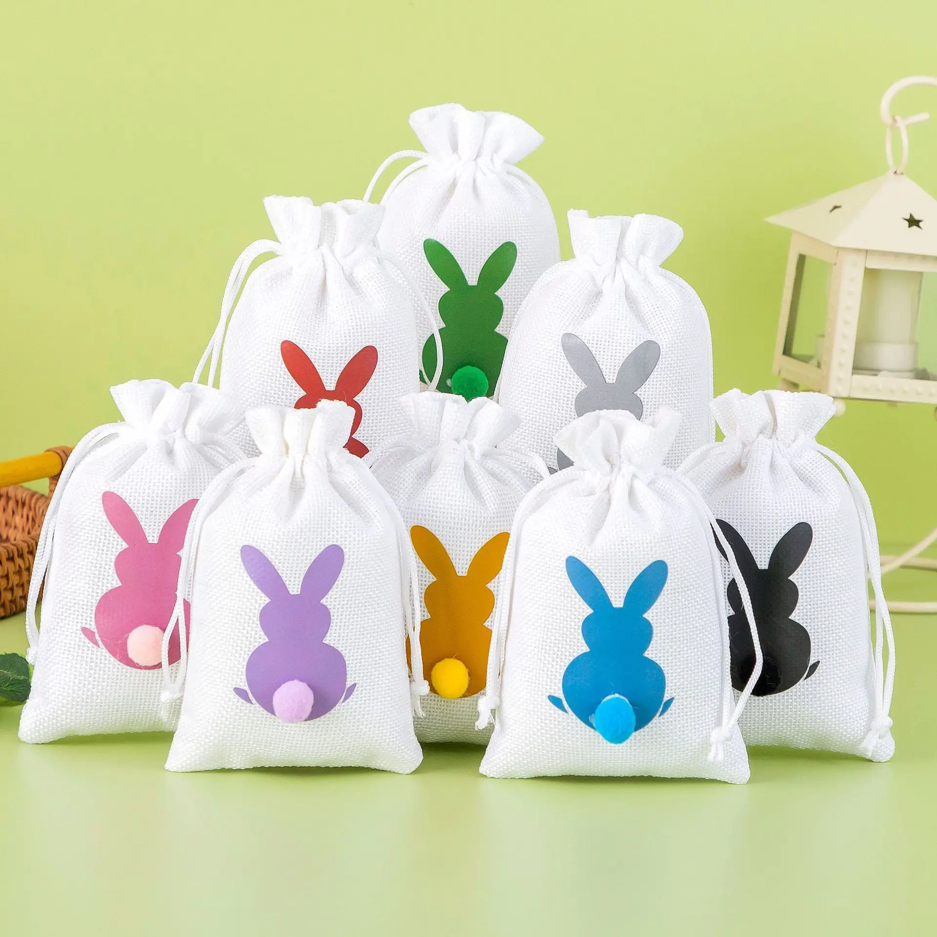 Easter Rabbit Bags Cute Bunny Gift Packing Velvet Valentine's Day Chocolate Candy Bags Wedding Birthday Party Jewelry Organizer