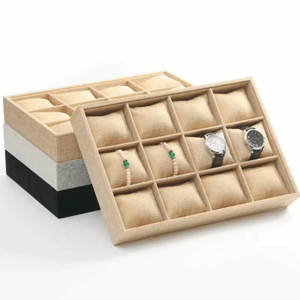 

Flannel Jewelry Display Trays 12 Adjustable Compartments Velvet Surface Jewelry Organizer Tray Adjustable Stackable
