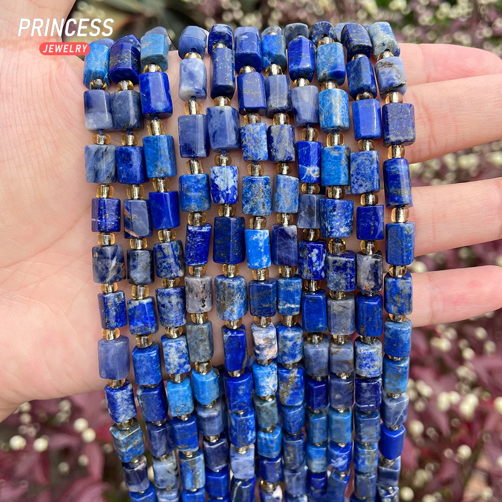 

A+ Natural Lapis Lazuli Hexagonal Column Beads 6*9mm Loose Gemstone Beads for Jewelry Making Bracelet DIY Accessories