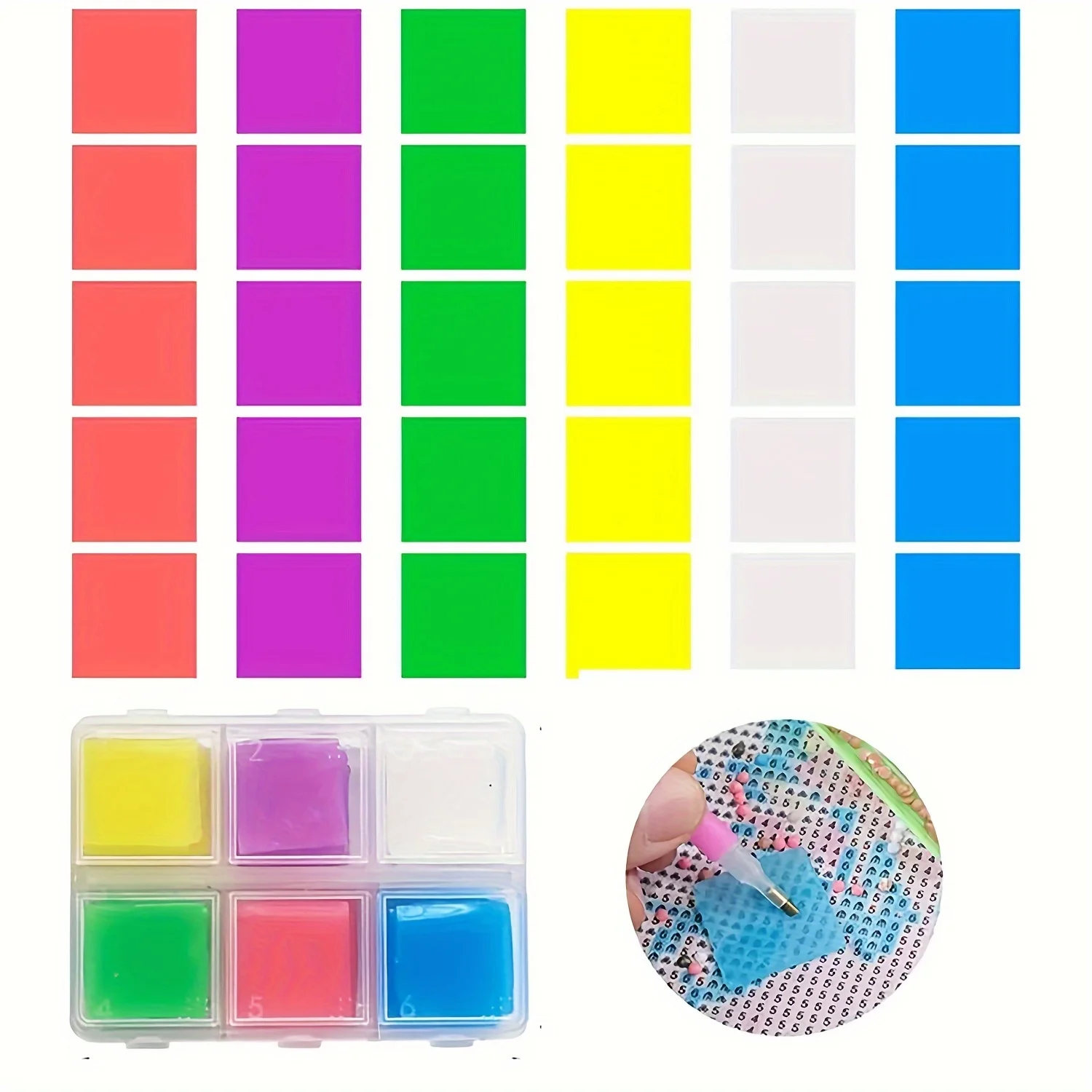 

30pcs/set Diamond Painting Glue Clay Colorful Diamond Moasic Cross Stitch Drilling Mud DIY Nail Art Tool Accessories