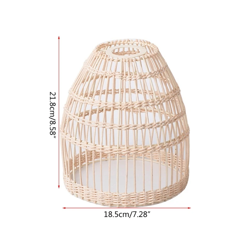 Tkany rattanowy mały abażur 3,3 cala góry 7,7 cala dołu 8,5 cala wysoki abażur