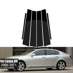 Fit For Lexus GS 350/460/450h 2008 2009 2010 2011 Glossy Black Pillar Posts  Door Trim Window Door Cover Accessories Set