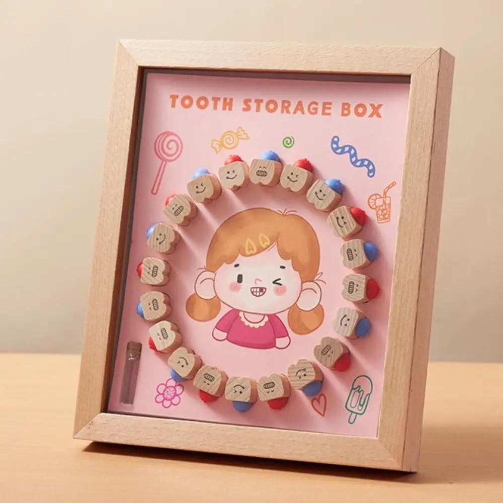 

Wooden Deciduous Tooth Box Transparent Crystal Tooth House Boy Girl Deciduous Tooth Storage Box Deciduous Tooth Storage Frame