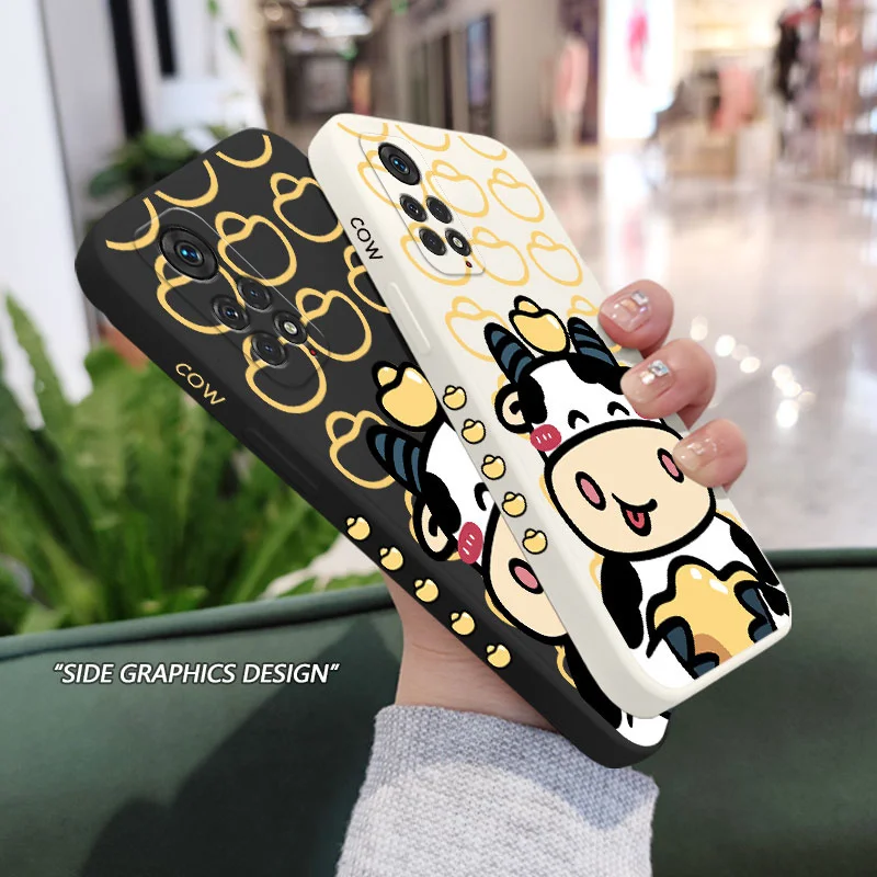 Gold Milk Cow Phone Case For Xiaomi Redmi Note 13 12 11 11S 11T 10 10A 10T 10S 9T 9 8 7 Pro Plus 10C 9A 9C 9T 4G 5G Cover