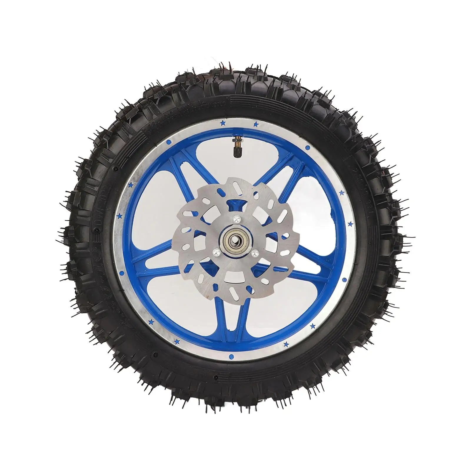 65mm Rubber Dirt Bike Front Wheel Assembly with Metal Rim, Disc Sprocket, and Bearing for Motorbike   Strong Friction Force