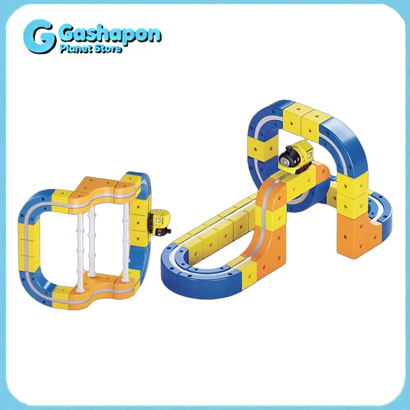 電磁高速鉄道線路車両組み立てセット DIY 建設パズルキューブ STEM学習 インタラクティブ科学車両